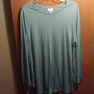 Old Navy blue rayon long sleeve shirt